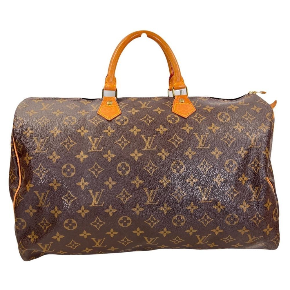 Authentic Louis Vuitton Satchel Bag Speedy 40 Brown Monogram Used LV Handbag Vin